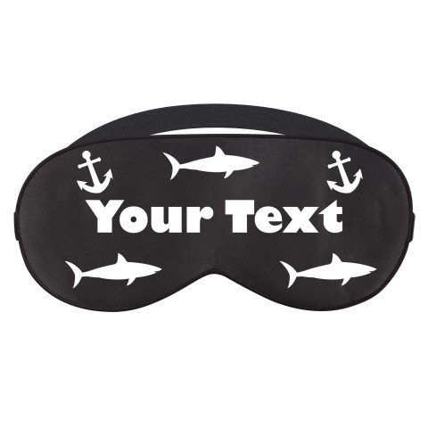 with Sharks and Anchor Print - Black (Personalised with Text)