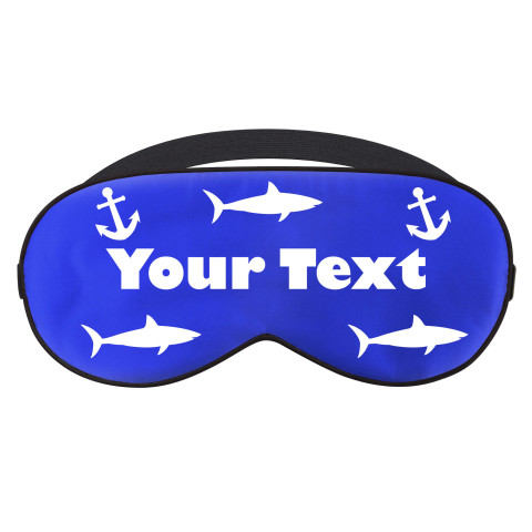 with Sharks and Anchor Print - Royal Blue (Personalised with Text)