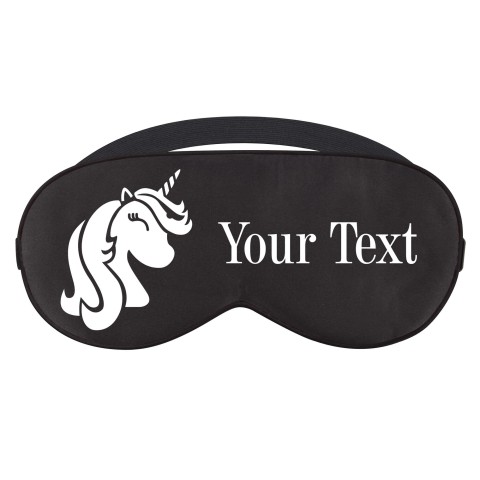 with Unicorn Print - Black (Personalised with Text)