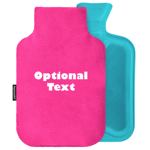 - Standard (2 Litre) - Fuchsia Pink Fleece Fabric and Removable Cover (Personalised with Text)