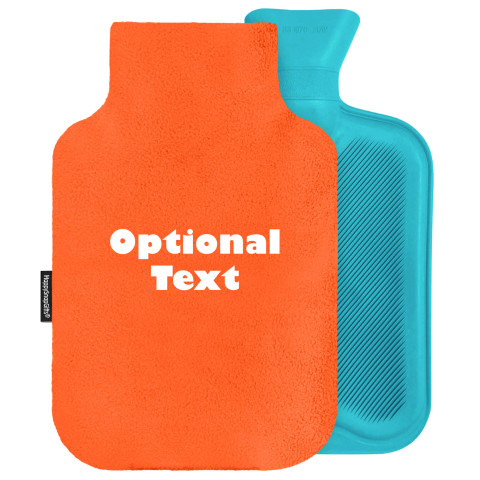 - Standard (2 Litre) - Orange Fleece Fabric and Removable Cover (Personalised with Text)