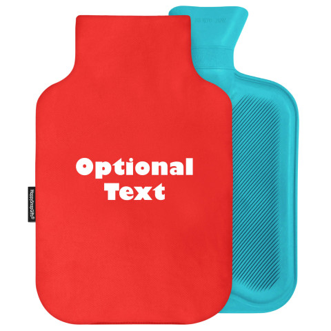 - Standard (2 Litre) - Red Cotton Fabric and Removable Cover (Personalised with Text)