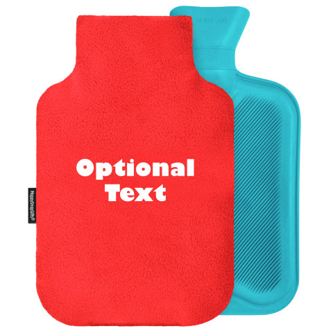 - Standard (2 Litre) - Red Fleece Fabric and Removable Cover (Personalised with Text)
