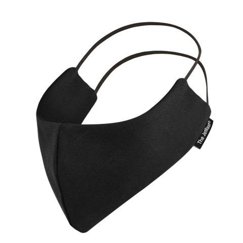 (Regular) Black Cotton Fabric Round the Head Elastic (Personalised with Text) (2 Layer Cotton Construction)
