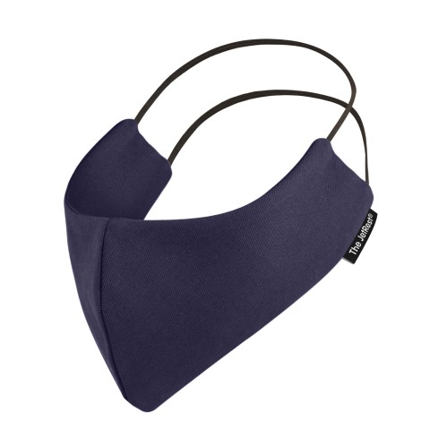 (Regular) - Navy Blue Cotton Fabric Round the Head Elastic (Personalised with Text) (2 Layer Cotton Construction)