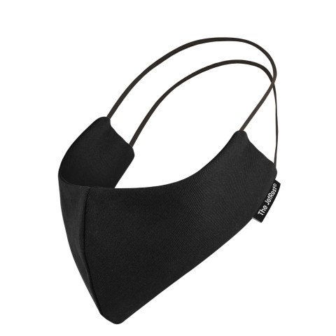(Small) Black Cotton Fabric Round the Head Elastic (Personalised with Text) (2 Layer Cotton Construction)