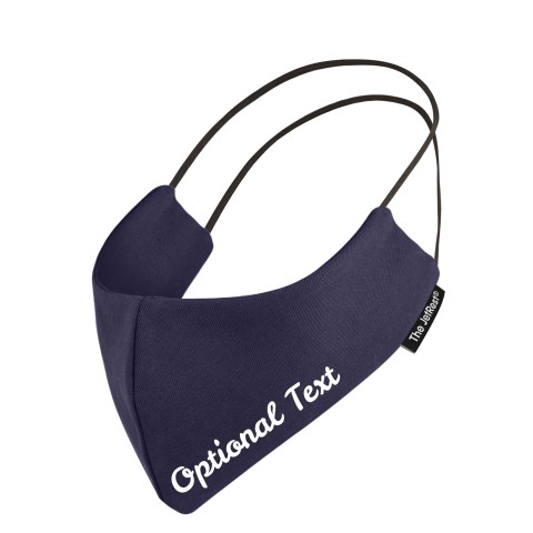 (Small) - Navy Blue Cotton Fabric Round the Head Elastic (2 Layer Cotton Construction)