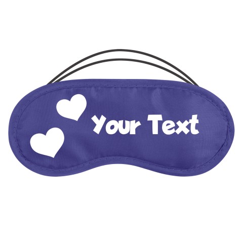 with Love Hearts Theme - Royal Blue Polyester (Personalised with Text)