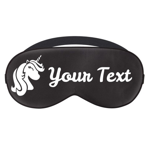 with Unicorn Print - Black (Personalised with Text)