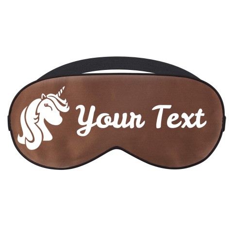 with Unicorn Print - Brown (Personalised with Text)