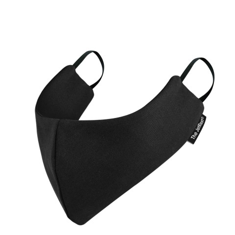 (Regular) Black Cotton Fabric Round the Ear Elastic (Personalised with Text) (3 Layer Cotton, Polypropylene, Cotton Construction)