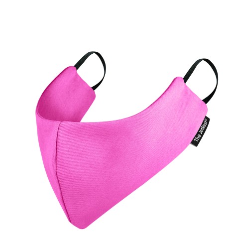 (Regular) - Hot Pink Cotton Fabric Round the Ear Elastic (Personalised with Text) (2 Layer Cotton Construction)