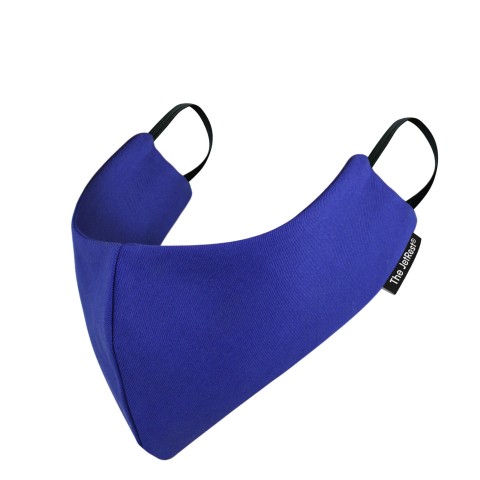 (Regular) - Royal Blue Cotton Fabric Round the Ear Elastic (Personalised with Text) (2 Layer Cotton Construction)