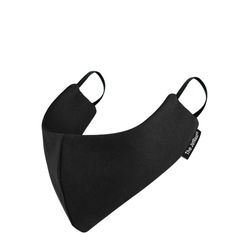 (Small) Black Cotton Fabric Round the Ear Elastic (Personalised with Text) (2 Layer Cotton Construction)