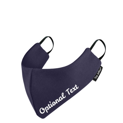 (Small) - Navy Blue Cotton Fabric Round the Ear Elastic (2 Layer Cotton Construction)