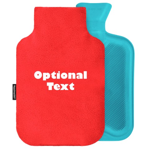 - 2 Litre Generic from Stock Available Colours - Red Fleece Fabric Removable Cover (Personalised with Text)