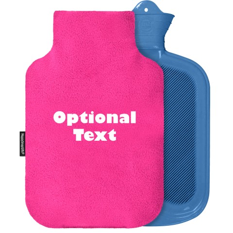 - 2 Litre Sanger Brand - Fuchsia Pink Fleece Fabric Removable Cover (Personalised with Text)