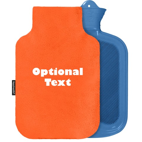 - 2 Litre Sanger Brand - Orange Fleece Fabric Removable Cover (Personalised with Text)
