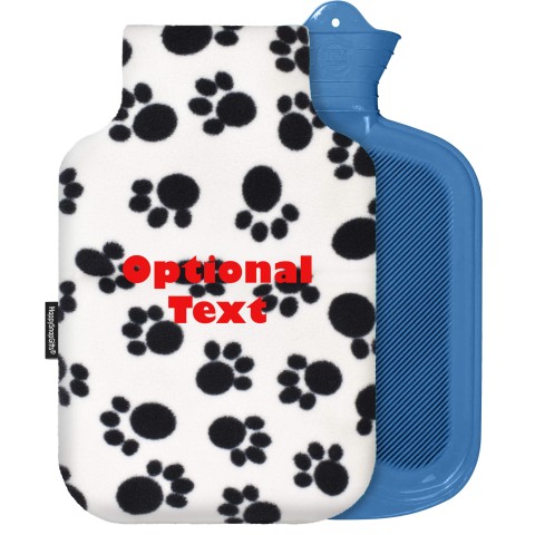 - 2 Litre Sanger Brand - Paws Print Fleece Fabric Removable Cover (Personalised with Text)