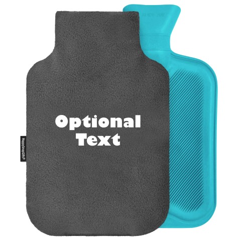 2 Litre - Grey Fleece Fabric Removable Cover (Personalised with Text)