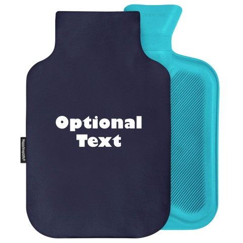2 Litre - Navy Blue Cotton Fabric Removable Cover (Personalised with Text)