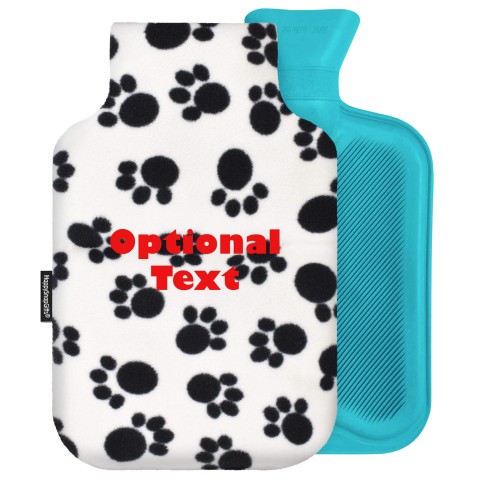 2 Litre - Paws Fleece Fabric Removable Cover (Personalised with Text)