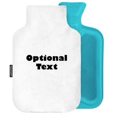 2 Litre - White Fleece Fabric Removable Cover (Personalised with Text)