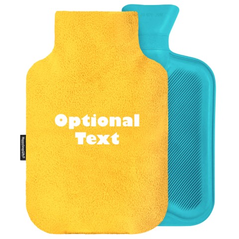2 Litre - Yellow Fleece Fabric Removable Cover (Personalised with Text)