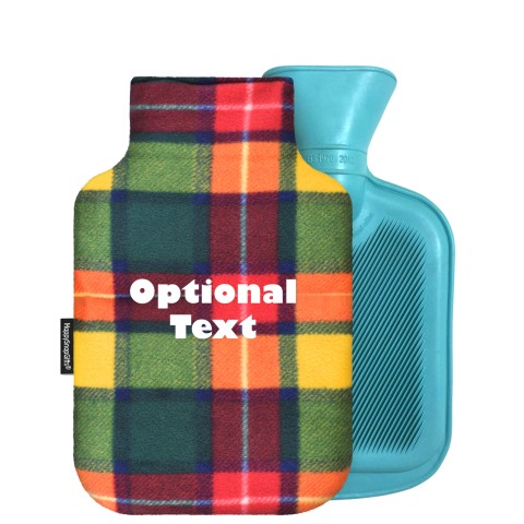 800ml - Tartan Fleece Fabric Removable Cover (Personalised with Text)