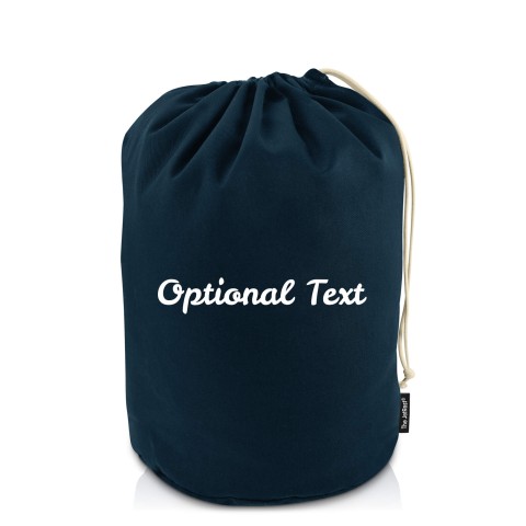 Medium (38cm x 24cm base) - Navy Blue Cotton Fabric (Personalised with Text)