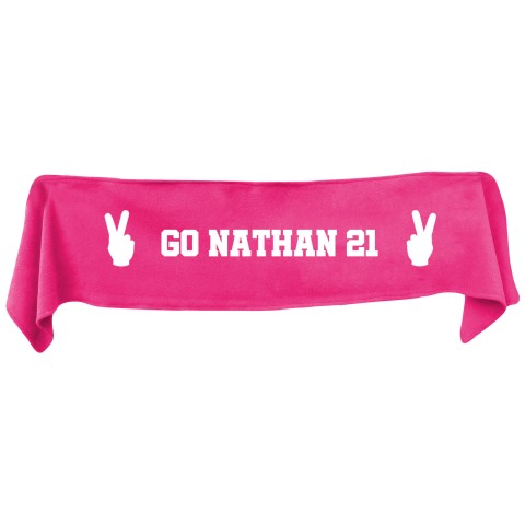Large (145cm x 25cm) Two Fingers Theme - Hot Pink (Fuchsia) Fleece Fabric (Personalised with Text)