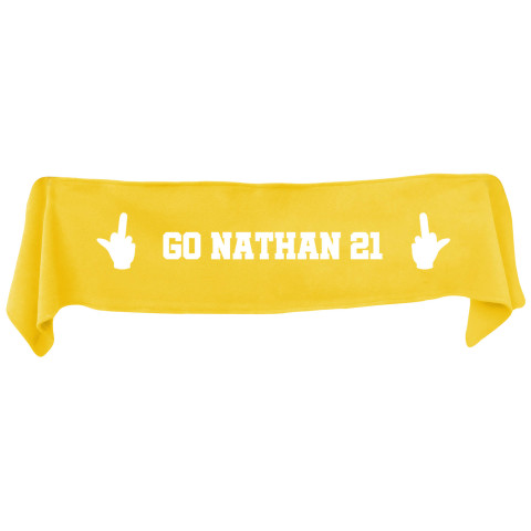 Large (145cm x 25cm) Middle Finger Theme - Yellow Fleece Fabric (Personalised with Text)