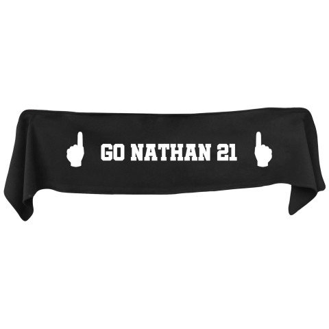 Large (145cm x 25cm) We Are No.1 Theme - Black Fleece Fabric (Personalised with Text)