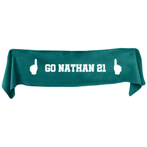 Large (145cm x 25cm) We Are No.1 Theme - Dark Green Fleece Fabric (Personalised with Text)