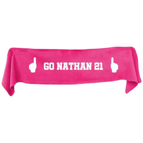 Large (145cm x 25cm) We Are No.1 Theme - Hot Pink (Fuchsia) Fleece Fabric (Personalised with Text)