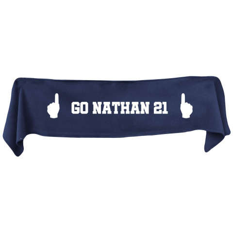 Large (145cm x 25cm) We Are No.1 Theme - Navy Blue Fleece Fabric (Personalised with Text)