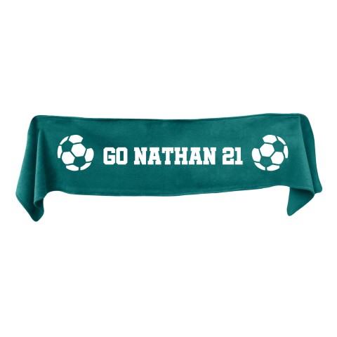 Medium (100cm x 20cm) Football Theme - Dark Green Fleece Fabric (Personalised with Text)