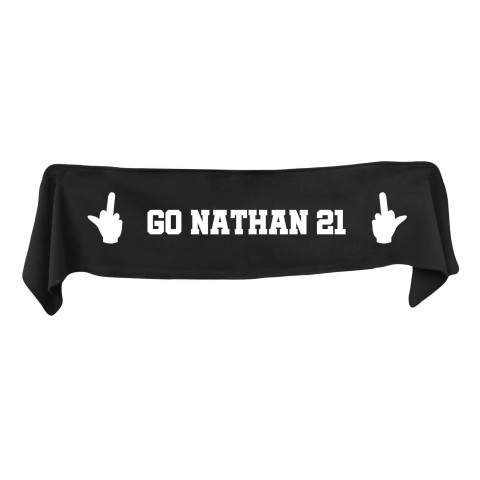 Medium (100cm x 20cm) Middle Finger Theme - Black Fleece Fabric (Personalised with Text)