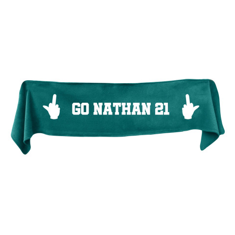Medium (100cm x 20cm) Middle Finger Theme - Dark Green Fleece Fabric (Personalised with Text)