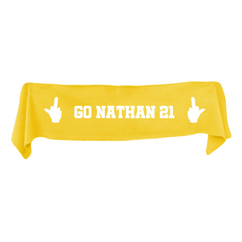 Medium (100cm x 20cm) Middle Finger Theme - Yellow Fleece Fabric (Personalised with Text)