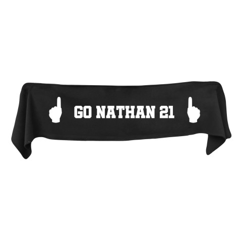 Medium (100cm x 20cm) We Are No.1 Theme - Black Fleece Fabric (Personalised with Text)