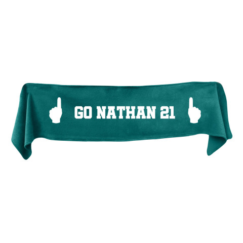 Medium (100cm x 20cm) We Are No.1 Theme - Dark Green Fleece Fabric (Personalised with Text)