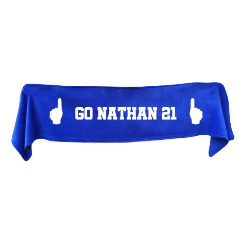 Medium (100cm x 20cm) We Are No.1 Theme - Royal Blue Fleece Fabric (Personalised with Text)