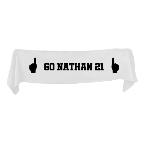 Medium (100cm x 20cm) We Are No.1 Theme - White Fleece Fabric (Personalised with Text)