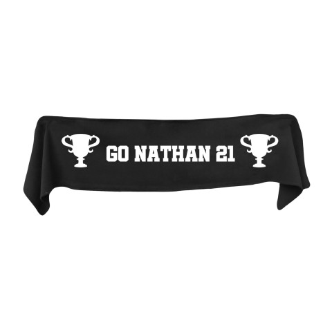 Small (75cm x 15cm) Champions Theme - Black Fleece Fabric (Personalised with Text)