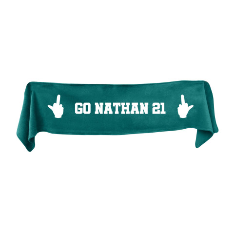 Small (75cm x 15cm) Middle Finger Theme - Dark Green Fleece Fabric (Personalised with Text)