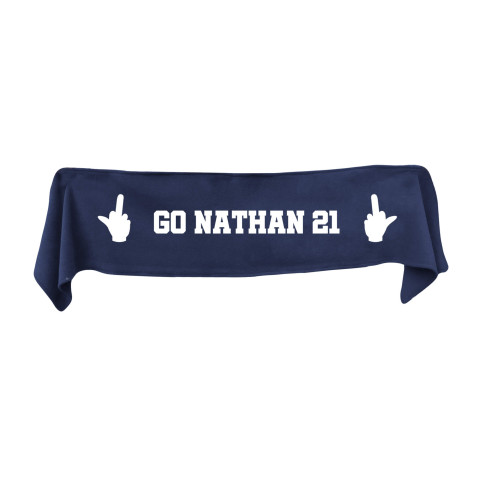 Small (75cm x 15cm) Middle Finger Theme - Navy Blue Fleece Fabric (Personalised with Text)