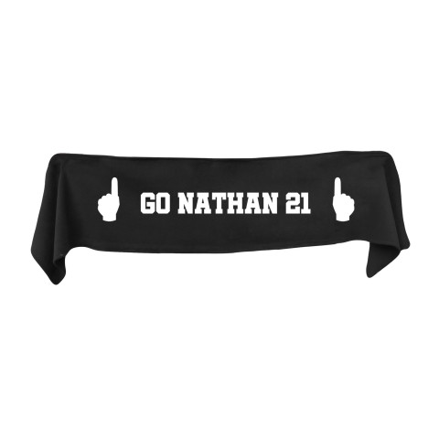 Small (75cm x 15cm) We Are No.1 Theme - Black Fleece Fabric (Personalised with Text)