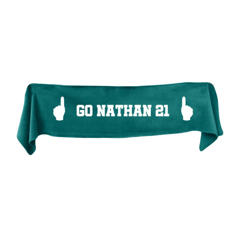 Small (75cm x 15cm) We Are No.1 Theme - Dark Green Fleece Fabric (Personalised with Text)