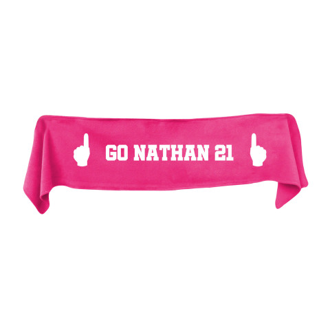 Small (75cm x 15cm) We Are No.1 Theme - Hot Pink (Fuchsia) Fleece Fabric (Personalised with Text)